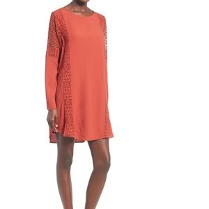 Rust colored crocheted dress from Nordstrom